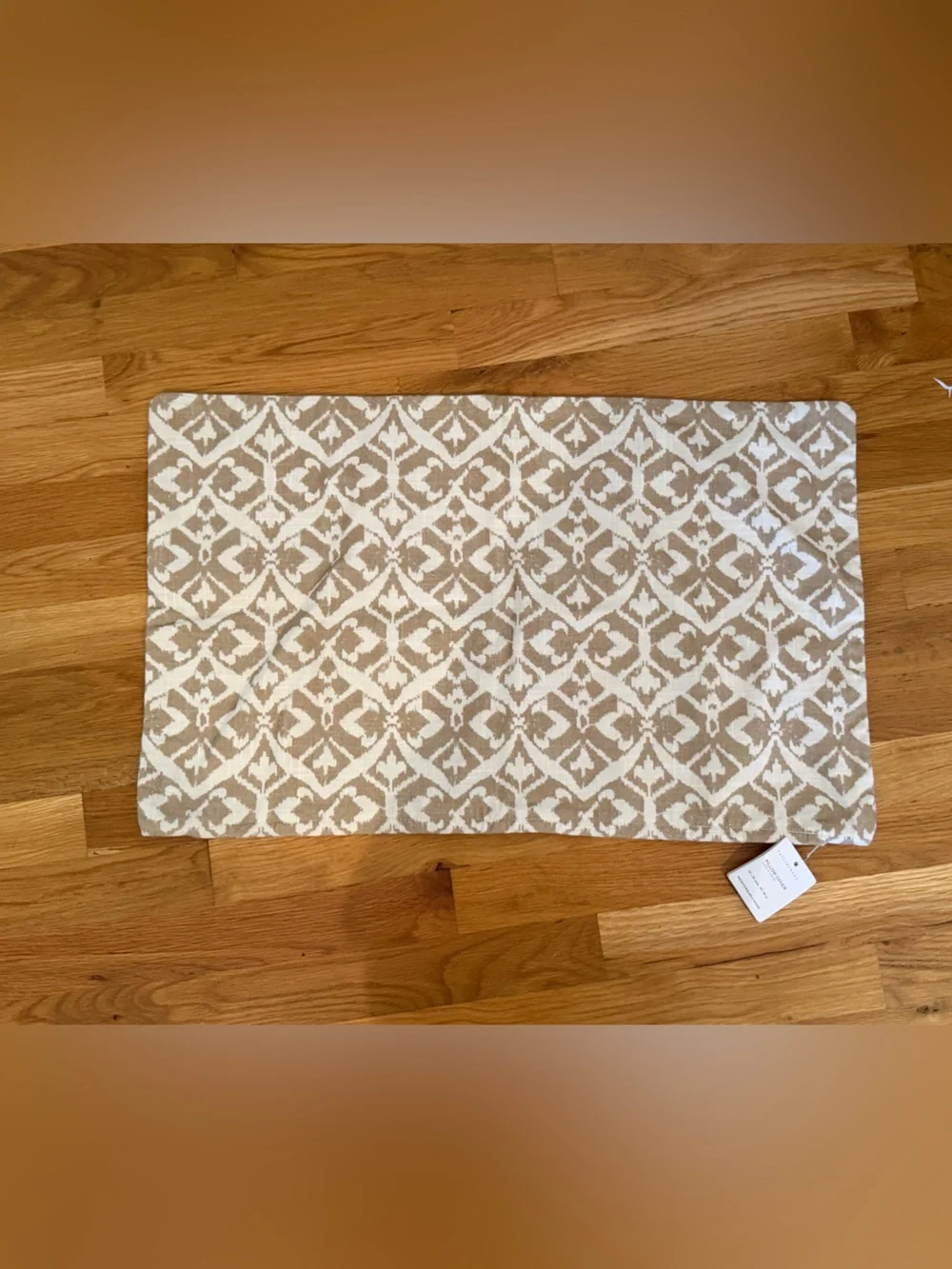 Beige and White Decorative Pillow Cover